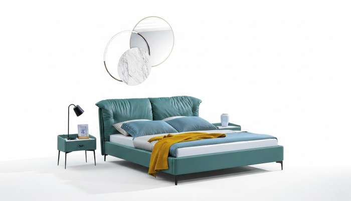Design Bett Betten Textil Leder Hotel Luxus Polster Ehe Doppel Neu Schlafzimmer.