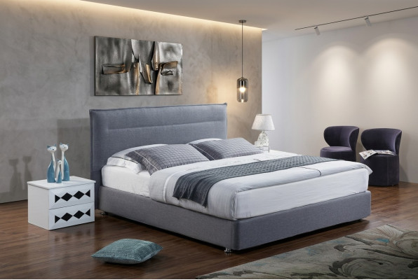 Luxus Boxspring Bett Stoff Hotel Blaue Betten Schlafzimmer Möbel Design Doppel.