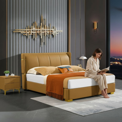 Doppelbett Orange Möbel Betten Schlafzimmer Doppel Bett Beige Hotel
