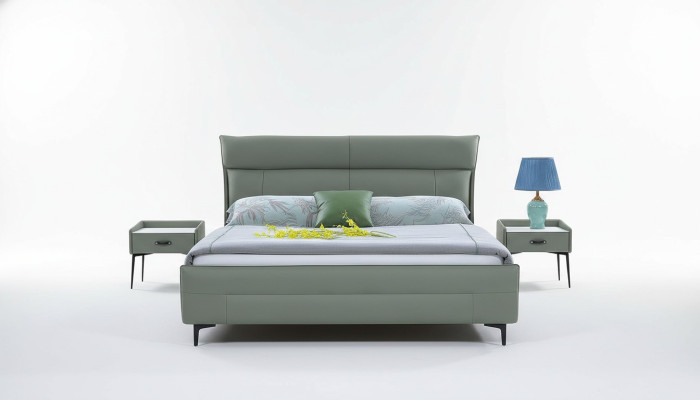 Luxus Bett Textil 2x Nachttisch 3tlg. Schlafzimmer Möbel Set Betten Bettgestell