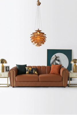 Sofa 3 Sitzer Leder Sofas Couch Polster Luxus Möbel Moderner Dreisitzer