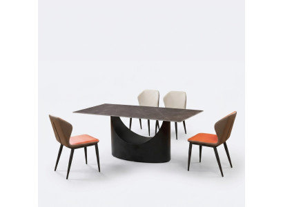 Design Ess Tisch 4 Stühle Set Garnitur Zimmer Gruppe 5 tlg. Tische Marmor