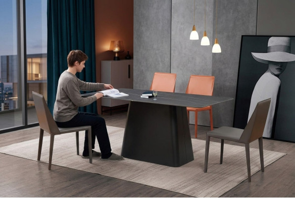 Moderner Esstisch Holztisch Holz Design Tische Edelstahl Tisch Esszimmer 180x90