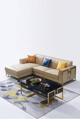 Luxus Design Eck Sofa Couch Polster Sitz Leder Garnitur Wohn Landschaft Italien