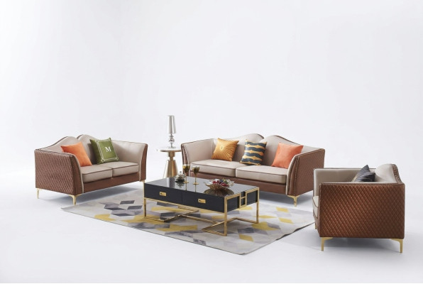 Sofagarnitur 3+2 Sitzer Klassische Garnituren Sofas Leder Couchen Polster