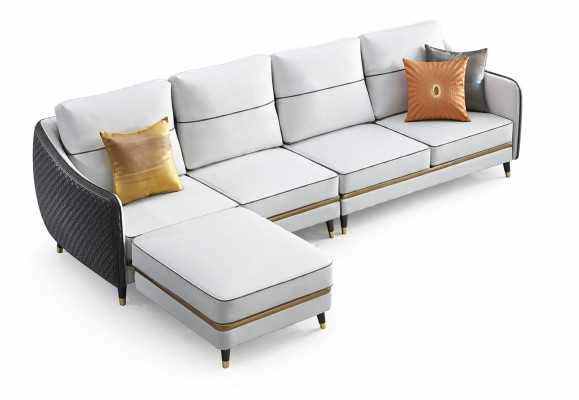 Wohnlandschaft Ecksofa L Form Deko Sessel Set Garnitur Modern Sofa Leder