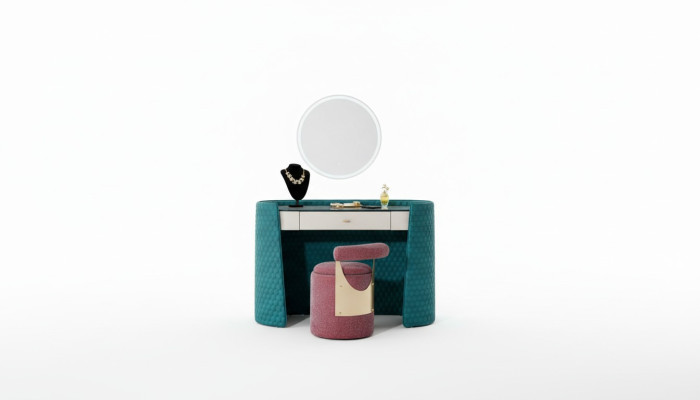 Schminktisch Hocker Schlafzimmer Leder Textil Konsolen Modern Design Schmink Neu