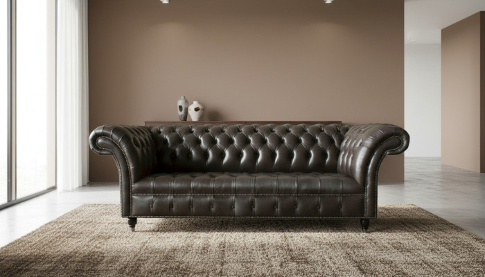 Chesterfield 3 Sitzer Modern Design Couchen Leder Sofa xxl Sitzmöbel Möbel Sofas