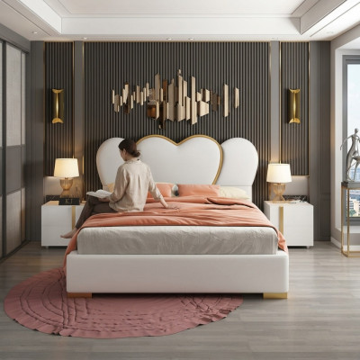 Luxus Schlafzimmer Bett Polster Design Luxus Doppel Hotel Betten Leder
