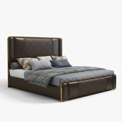 Luxus Designer Bett fürs Schlafzimmer Samt bezogen Möbel Betten Stoff
