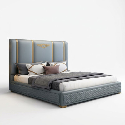 Bett Polster Design Luxus Metall Doppel Betten Hotel Ehe Schlaf Zimmer