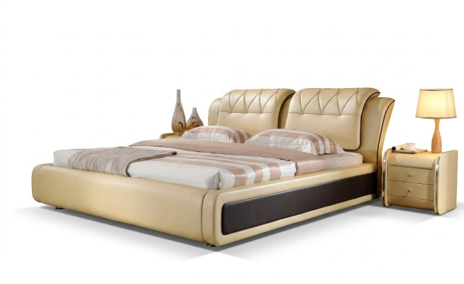 Luxus Schlafzimmer Bett Polster Design Doppel Hotel Betten Lederbett