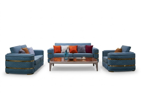 Klassische Sofa Polster 3+2+1 Sitzer Couchen Leder Sitz Garnitur Wohnzimmer