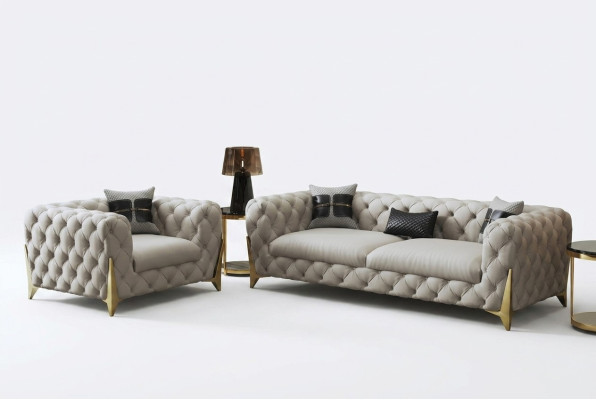 Sofagarnitur Big Set 3+1 Sitzer Leder Couch Sofa Garnitur Design Couchen