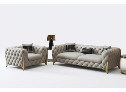 Sofagarnitur Big Set 3+1 Sitzer Leder Couch Sofa Garnitur Design Couchen