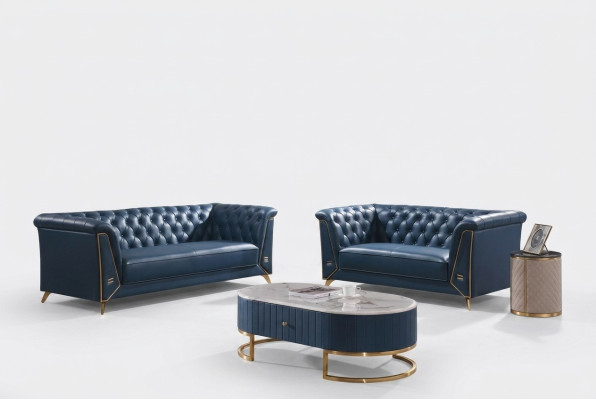 Luxus Chesterfield Sofagarnitur 3+2 Sitzer Couchtisch Möbel Couch