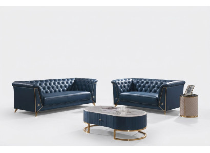 Luxus Chesterfield Sofagarnitur 3+2 Sitzer Couchtisch Möbel Couch