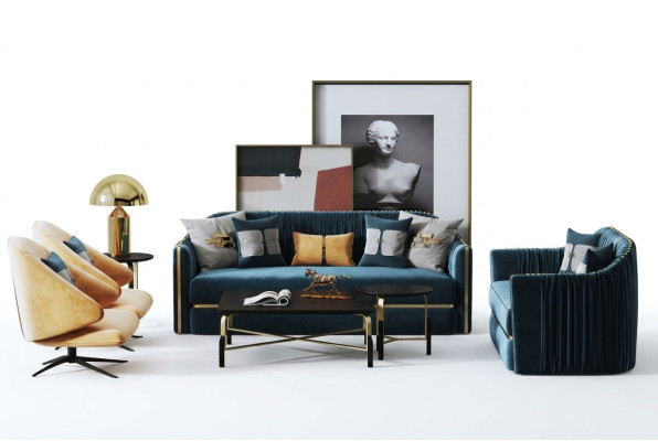 Sofagarnitur 3+2 Sitzer Set Design Sofa Polster Deko Couchen Couch Modern