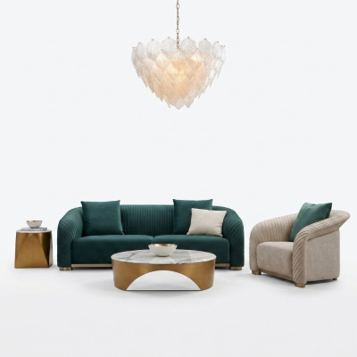 Design Polster Luxus Sitz Sofa Couch Textil Sofa 3 Sitzer Kunstleder