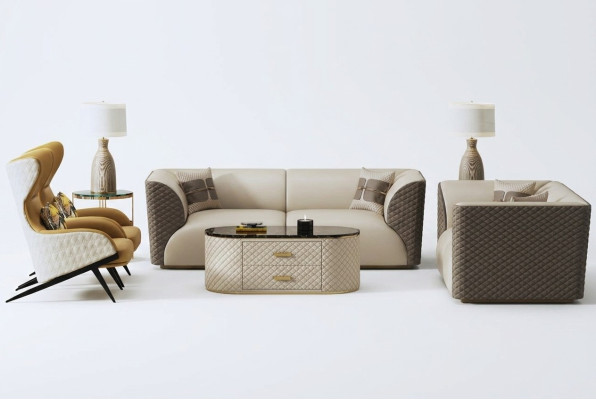 Garnitur 3+2 Sitzer Couchtisch Beistelltisch Wohnlandschaft Sofa Couch 3tlg