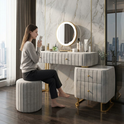 Designer Konsolen Schminktisch Kosmetik Tisch Spiegel Deko Kommode Frisier