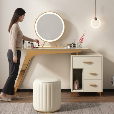 Schminktisch Spiegel Hocker Komplett Set Kommode Schlafzimmer Neu 2tlg