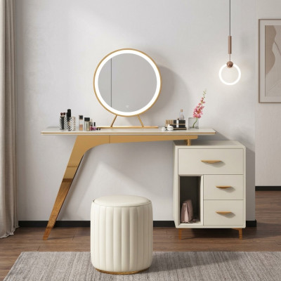 Schminktisch Spiegel Hocker Komplett Set Kommode Schlafzimmer Neu 2tlg