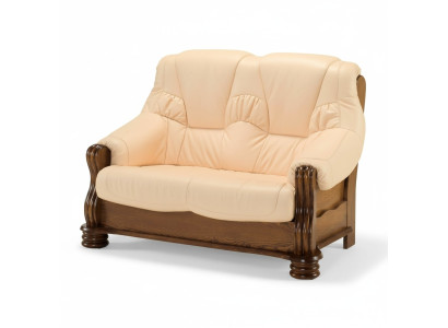 Sofa 2 Sitzer Couch Sofas Couchen Wohnzimmer Holz Leder Zweisitzer Möbel Neu