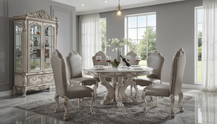 Tisch Set Garnitur Esstisch 6 Stühle Luxus Stil Möbel 8tlg Stuhl Gruppe Vitrine