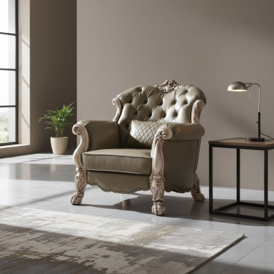 Barock Sessel Einsitzer Polster Sofa Couch Fernseh Couchen Design Wohnzimmer Neu