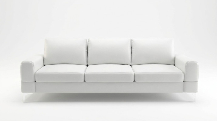 Wohnzimmer Design Textil 3 Sitzer Weiß Elegant Modern Sofa Couch Polsterung Neu