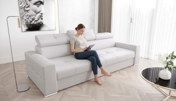 Moderne 3er Sitz Sofas Zimmer Möbel Weiß Polster Dreisitzer Couch Design Sofa