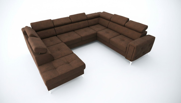 Sofa U-Form Stoffsofa Couch Wohnlandschaft Design Modern Leder Sofas Braun Neu