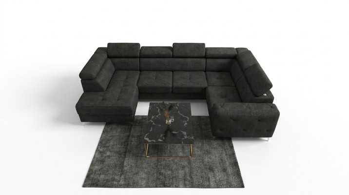 Wohnlandschaft Sofa Couch Polster Ecke Textil Kunstleder Edle Ecksofa U-Form