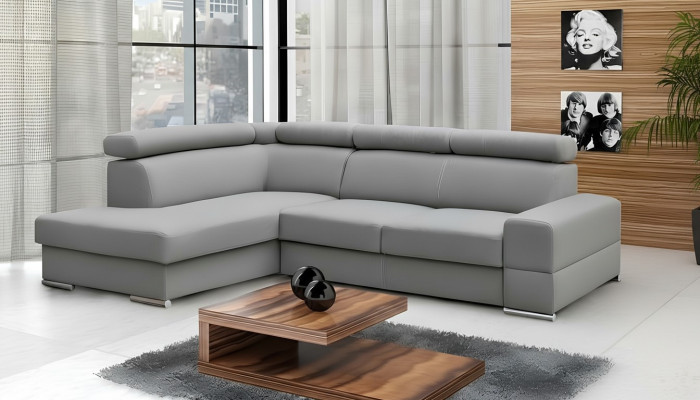 Hochwertiges Wohnzimmersofa Ecksofa L-Form Bett Funktion Textil Modern Couchen