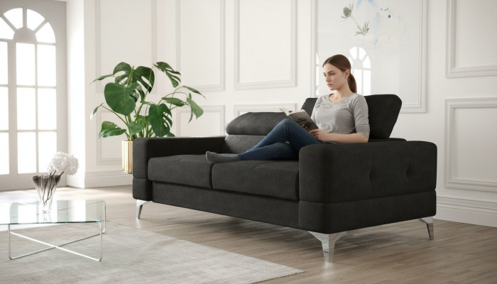 Zweisitzer Ledersofa Couch Holz Couch Polster Sofa 2 Sitzer Textil Couchen Neu