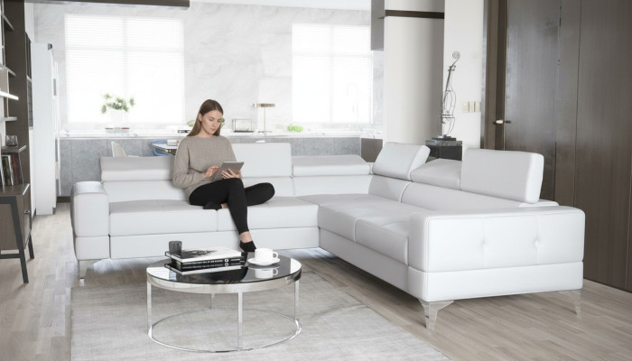 Ecksofa Wohnzimmer L Form Sofas Couch Design Polsterung Textil Modern Couchen