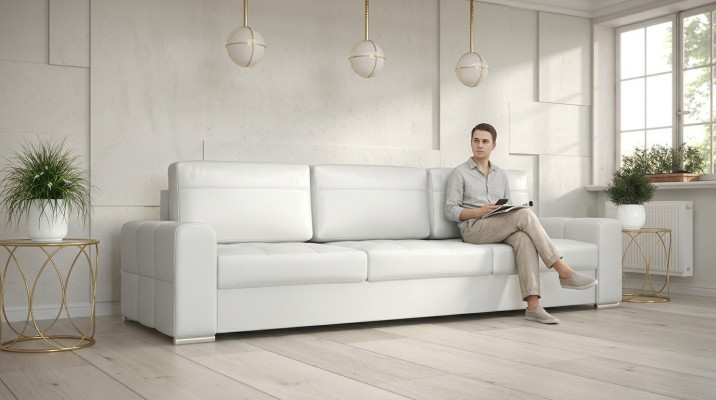 Polster Modern Textil Stoff Sofas Dreisitzer Sofa 3 Sitzer Bettfunktion Design