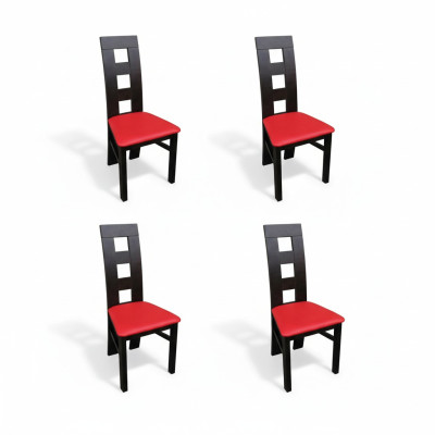 Set 4x Stuhle Luxus Design Polster Massiv Holz Küche Esszimmer Stühl Sitz neu