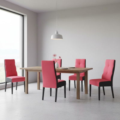 Set 4x Sessel Stuhl Design Holz Textil Polster Stühle Gastro Esszimmer Stoff Neu