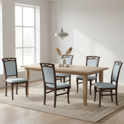 Esszimmerstuhl Lehn Stühle Esszimmerstühle Neu Textil Set 4x Massiv Holz Stuhl