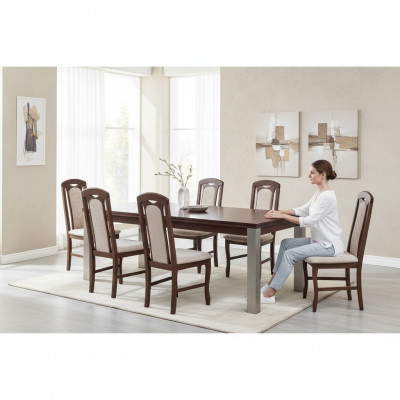 Esszimmer Stuhl Stühle Sitz Modern Massiv Holz Sessel Set 6x Luxus Restaurant