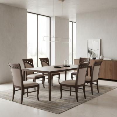 Garnitur Küchen Wohnzimmer Esszimmer Set Designer Stuhl Set 6x Stühle Polster