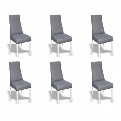 Gruppe Set Wohn Echtes Holz Esszimmer Garnitur Lehn Samt Textil Stuhl 6x Stühle