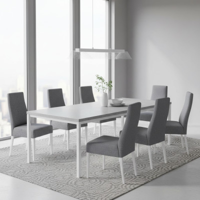 Esszimmer 8x Stühle Stuhl Set Sessel Küche Neu Design Polster Leder Textil Möbel