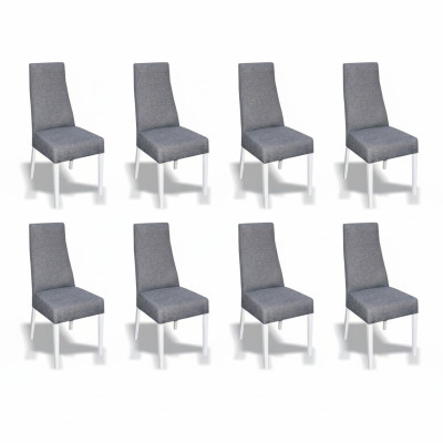 Esszimmer 8x Stühle Stuhl Set Sessel Küche Neu Design Polster Leder Textil Möbel