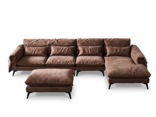 Wohnlandschaft L-Form Modern Braun Design Sofas Ecksofa Polsterung