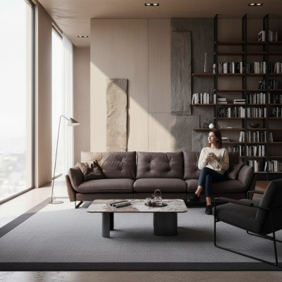 Sofa 4 Sitzer Sofas Luxus Kunstleder big Polster 260cm Designer Möbel
