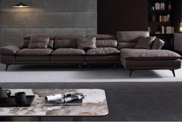 Wohnzimmer L-Form Modern Braun Design Sofas Neu Ecksofa Polsterung