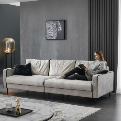 Design Sofa 4 Sitz Polster Couchen Textil Wohnzimmer Garnitur Möbel
